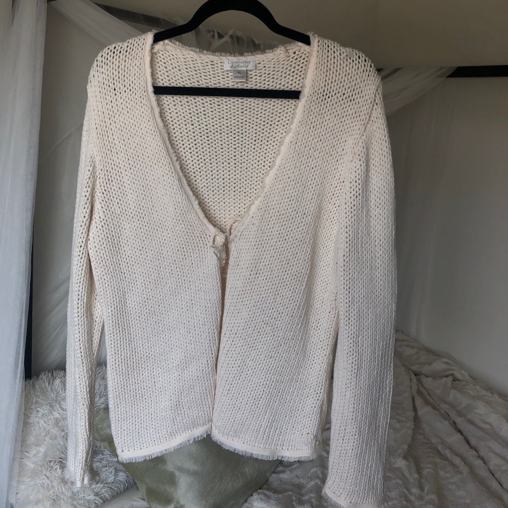 White Front-tie Sweater